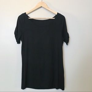 Black Boatneck Modal Tee